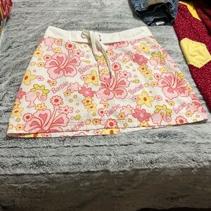Barbie Floral Mini Skirt - Pink and Yellow